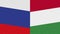 Hungary and Russia Two Half Flags Together