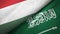 Hungary and Saudi Arabia flags textile cloth