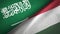 Hungary and Saudi Arabia two flags textile cloth fabric texture