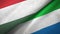 Hungary and Sierra Leone two flags textile cloth, fabric texture