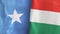 Hungary and Somalia two flags textile cloth 3D rendering