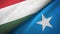 Hungary and Somalia two flags textile cloth, fabric texture