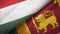 Hungary and Sri Lanka two flags textile cloth, fabric texture