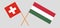 Hungary and Switzerland. The Hungarian and Swiss flags. Official proportion. Correct colors. Vector