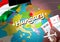 Hungary travel concept map background with planes, tickets. Visit Hungary travel and tourism destination concept. Hungary flag on