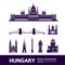 Hungary travel destination grand vector illustration.