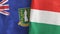 Hungary and Virgin Islands British two flags textile cloth 3D rendering