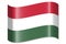 Hungary - waving country flag, shadow