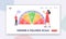 Hunger and Fullness Scale Landing Page Template. Characters at Chart Starving, Ravenous, Growling, Hungry. Neutral