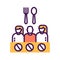 Hunger strike line color icon. Voluntary food refuse, nonviolent protest. Social protest. Pictogram for web page, mobile app,