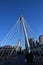 Hungerford Bridge and Golden Jubilee Bridges with people, London, United Kingdom