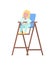 Hungry Daughter, Child Sitting in Highchair Vector