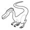 Hungry dinosaur icon outline