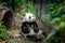 Hungry giant panda