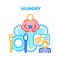 Hungry Human Vector Concept Color Illustration