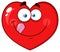 Hungry Red Heart Cartoon Emoji Face Character Licking His Lips