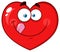 Hungry Red Heart Cartoon Emoji Face Character Licking His Lips.