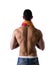 Hunk with towel around his neck back view