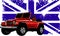 Hunter car jeep vector illustration on white background. digita hand draw design