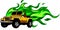 Hunter car jeep vector illustration on white background. digita hand draw design