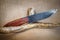 Hunter combat hand made knife and deer antlers