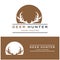 Hunter deer antler logo vector illustration design