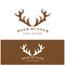 Hunter deer antler logo vector illustration design