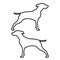 Hunter dog or gundog icon black color illustration flat style simple image