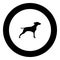 Hunter dog or gundog icon black color vector illustration simple image