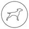 Hunter dog or gundog icon black color vector illustration simple image