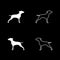 Hunter dog or gundog icon set white color illustration flat style simple image