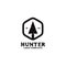 Hunter logo design with using head arrow vector template icon