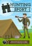 Hunter with rifle and tent, hunting sport vector