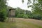 Hunter shelter in the forest for wildlife observation