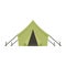 Hunter tent icon, flat style