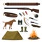 Hunter weapon and equipment icon of hunting design