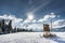 Hunters stand in winter in the AllgÃ¤u