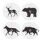 Hunting animal targets vector icons template for hunt training