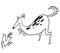 Hunting borzoi dog. Racing pet with rabbit. Vector illustration
