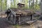 Hunting cabin in forest