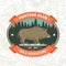 Hunting club badge. Eat, sleep, hunt. Vector illustration. Concept for shirt, label, print, stamp, badge, tee. Vintage