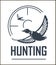 Hunting club vector icon hunt adventure duck target wild animal open season