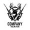 Hunting deer logo. Vector illustration.