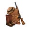 Hunting equipment retro icon