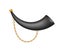 Hunting horn in black design with golden chain