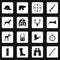 Hunting icons set squares vector