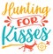Hunting For Kisses, Animals Wildlife Hinting Lover, Valentine Day Design Apparel