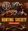 Hunting open season poster, animals and birds