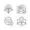 Hunting provisions and restrictions linear icons set