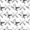 Hunting seamless pattern with guns and ducks